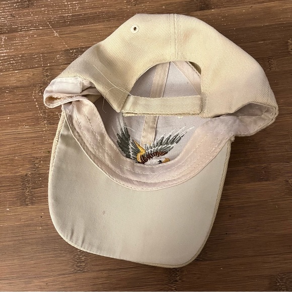 Patriotic Eagle American Flag Embroidered Beige Cap - Picture 6 of 6